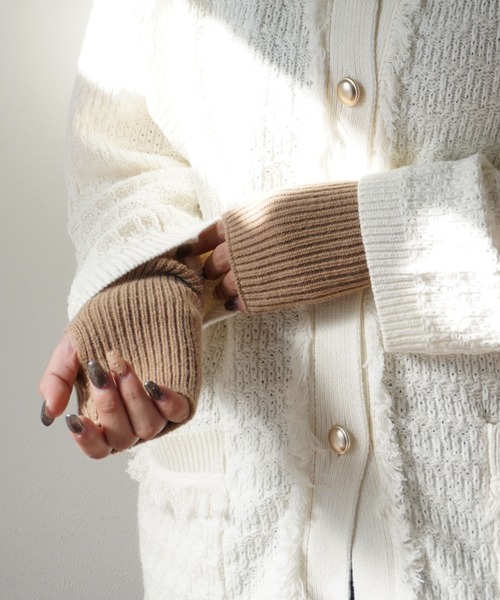 Port（ポート） アームカバー リブ ニット ショート アームウォーマー