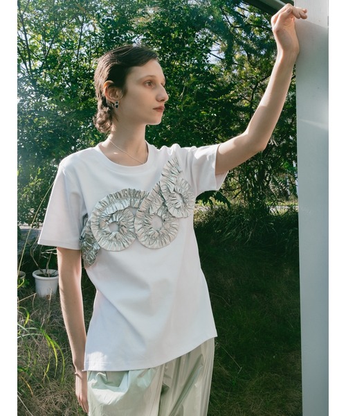 sahara（サハラ） tシャツ 半袖 Metallic Tape Design Tee レディース
