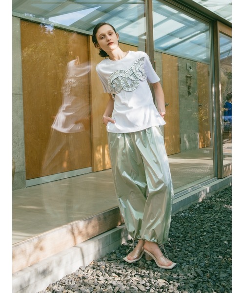 sahara（サハラ） tシャツ 半袖 Metallic Tape Design Tee レディース