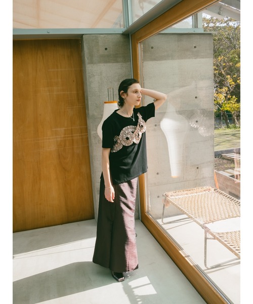 sahara（サハラ） tシャツ 半袖 Metallic Tape Design Tee レディース