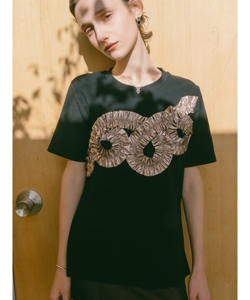 sahara（サハラ） tシャツ 半袖 Metallic Tape Design Tee レディース