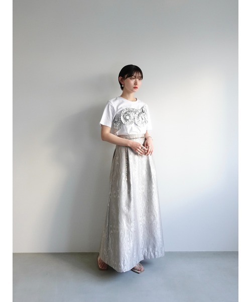 sahara（サハラ） tシャツ 半袖 Metallic Tape Design Tee レディース