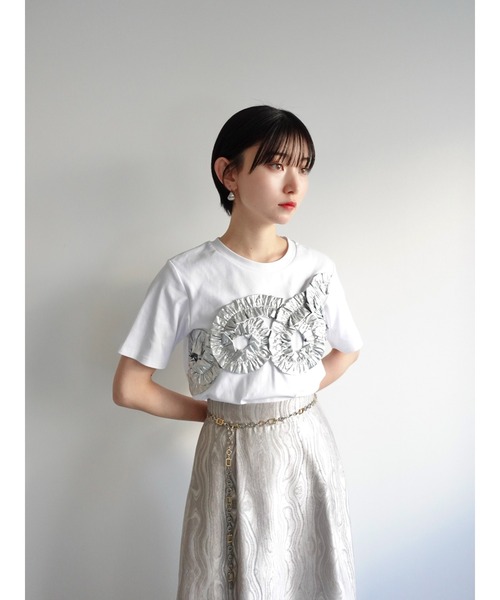 sahara（サハラ） tシャツ 半袖 Metallic Tape Design Tee レディース