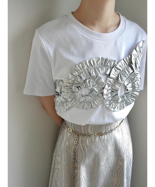 sahara（サハラ） tシャツ 半袖 Metallic Tape Design Tee レディース