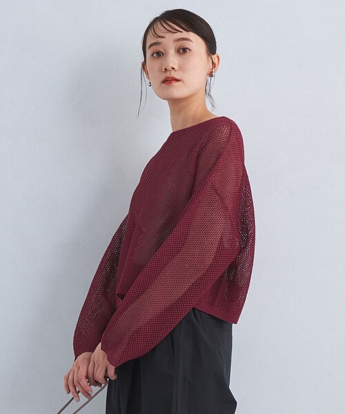 green label relaxing ニット メッシュ クロップド 2WAY プル