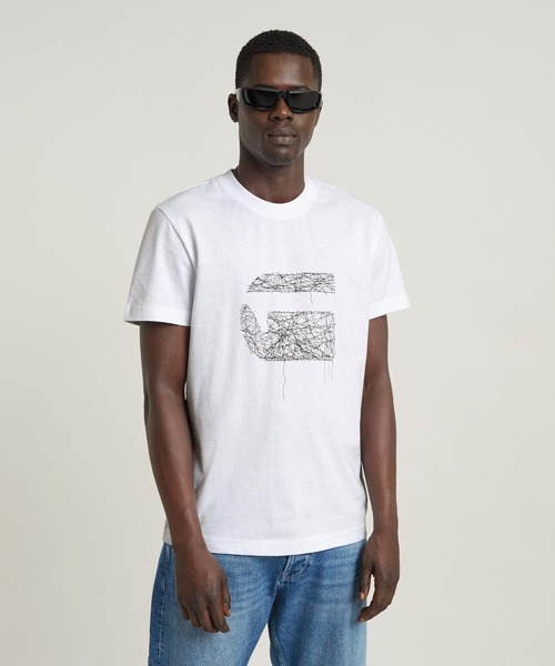 送料込★G-Star★Stitch Burger 半袖Tシャツ G-STAR RAW tシャツ STITCH BURGER T-SHIRT/ステッチデザイン