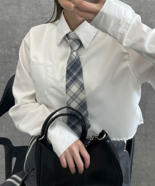 ブラウス シャツ タイセットショートシャツ レディース WEGO ブラウス シャツ WEGO/ネクタイSETショートシャツ