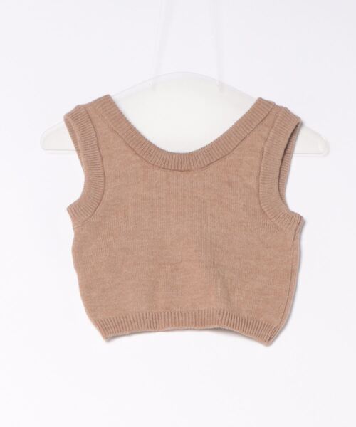 ベスト ジレ ショートニットベスト レディース She's Closet ベスト ジレ 前後2wayバッククロスショート丈