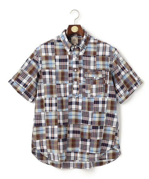 J.PRESS（J.プレス） シャツ 半袖 パッチワーク プルオーバーシャツ