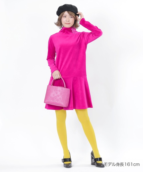 ピンク　ベロアワンピース　MARY QUANT ピンクベロアワンピースMARY QUANT