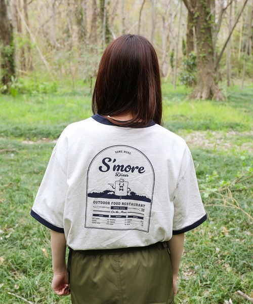 カットソー S'more diner ringer T-shirt gry S'more tシャツ diner ringer T-shirt レディース メンズ