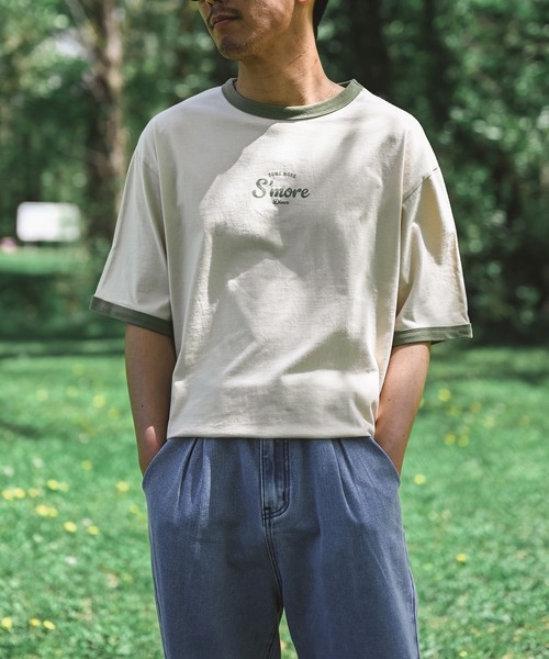 カットソー S'more diner ringer T-shirt gry S'more tシャツ diner ringer T-shirt レディース メンズ