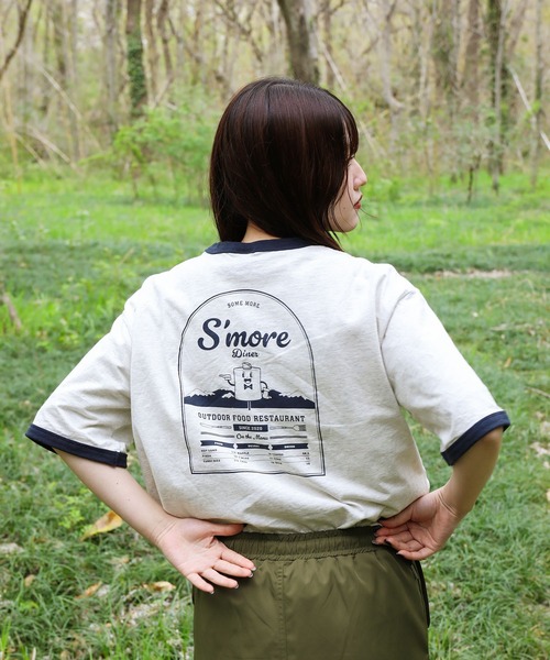 カットソー S'more diner ringer T-shirt gry S'more tシャツ diner ringer T-shirt レディース メンズ