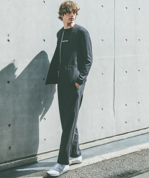 5351 POUR LES HOMMES バーズアイセットアップNAVY裾未処理 SHIPS