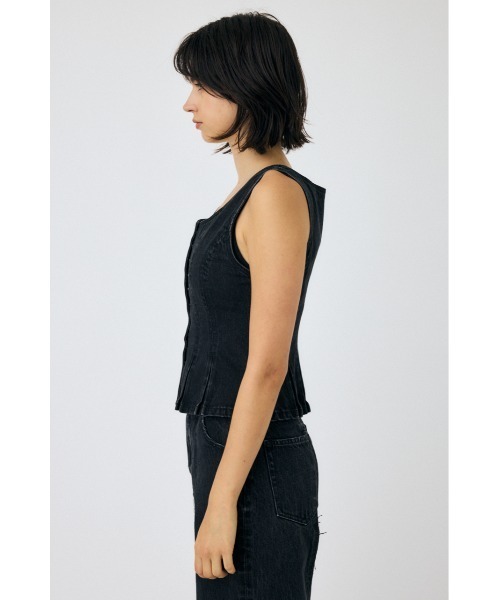 MOUSSY ベスト ジレ BUTTON UP DENIM トップス レディース