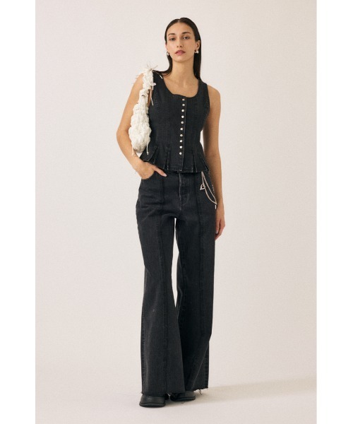 ベスト ジレ BUTTON UP DENIM トップス レディース MOUSSY ベスト ジレ BUTTON UP DENIM トップス レディース