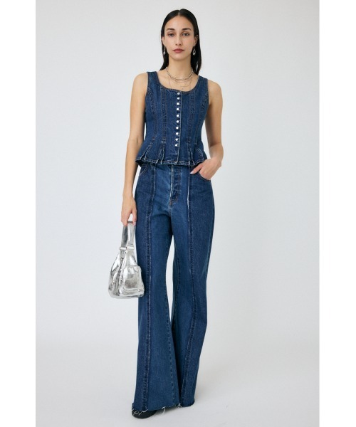 MOUSSY ベスト ジレ BUTTON UP DENIM トップス レディース