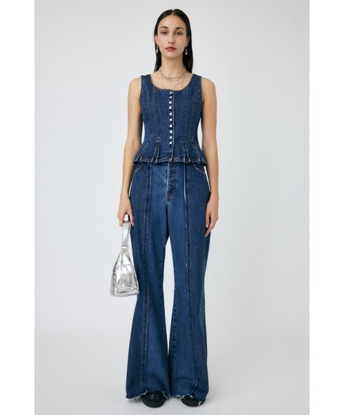 MOUSSY ベスト ジレ BUTTON UP DENIM トップス レディース