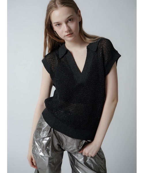 ベスト ジレ GLITTER KNIT VEST レディース