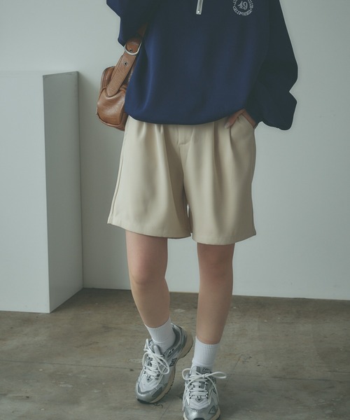 BLANK（ブランク） スラックス パンツ Tuck half pants / タック入り