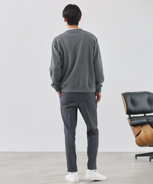 ＊心地よい肌触り＊【HERMES】ルーネック スウェット シャツ ESSENTIALS WARDROBE トレーナー スウェット ヘリンボーンダブル