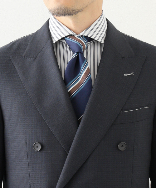 セレモニースーツ セットアップ D.OLIVER ダブルブレスト 6ボタン スーツ DORMEUIL メンズの画像