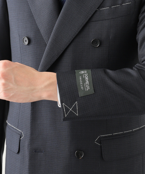 セレモニースーツ セットアップ D.OLIVER ダブルブレスト 6ボタン スーツ DORMEUIL メンズの画像