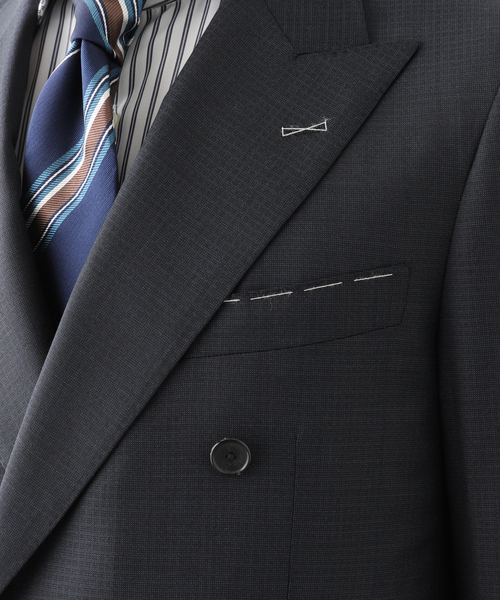セレモニースーツ セットアップ D.OLIVER ダブルブレスト 6ボタン スーツ DORMEUIL メンズの画像
