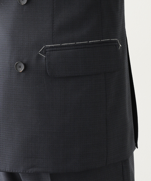 セレモニースーツ セットアップ D.OLIVER ダブルブレスト 6ボタン スーツ DORMEUIL メンズの画像