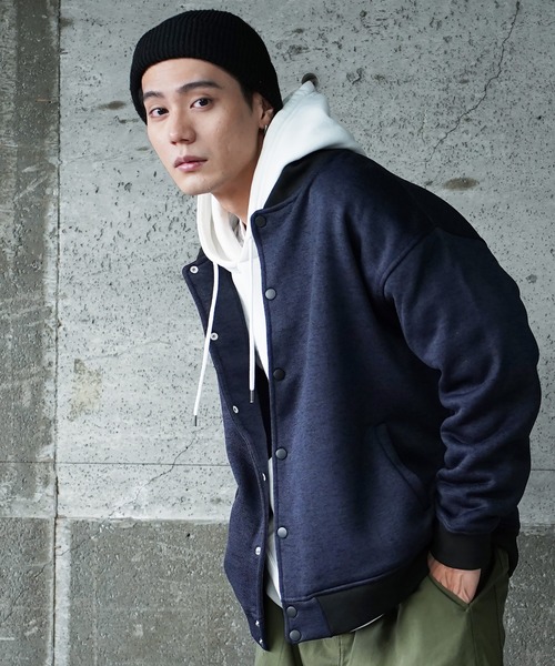 NEVER） Acquiesce ブルゾン アウター ニットソー起毛ビックスタジャン