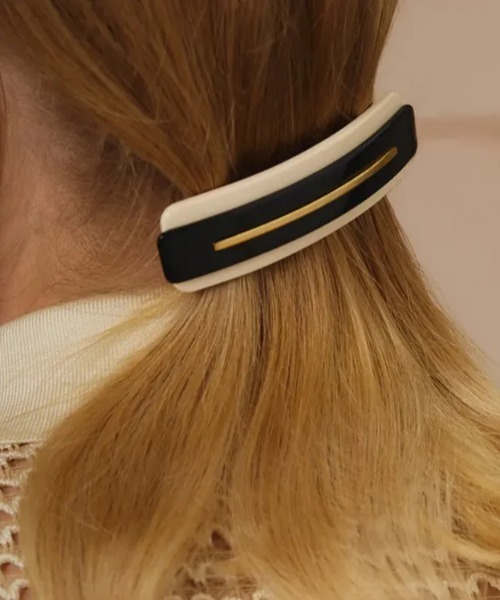 ヘアクリップ 「ROSEMATIC」バレッタ　ツートンカラーの画像
