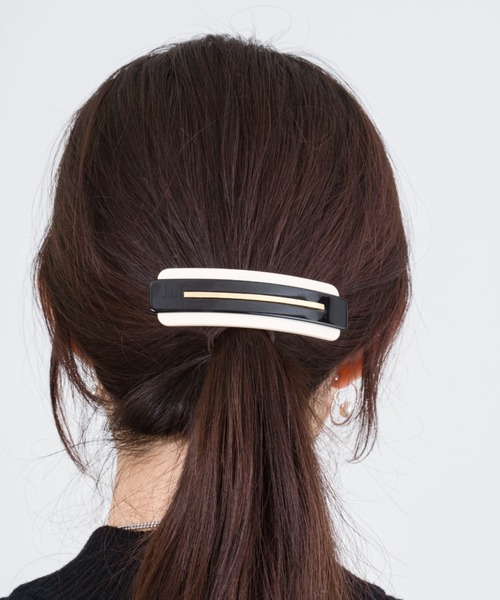 ヘアクリップ 「ROSEMATIC」バレッタ　ツートンカラーの画像