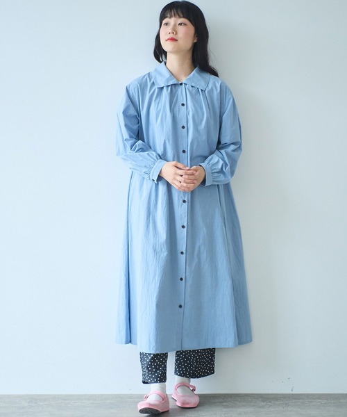 ビュルデサボン　80タイプライター シャツワンピース bulle de savon シャツワンピース 80/タイプライター スモック