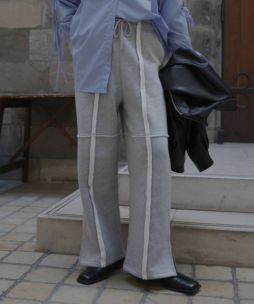 Mili affinity スウェットパンツ ジャージ ラインワイドストレート