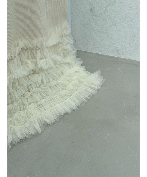 LAGUNAMOON（ラグナムーン） ドレス LADYリブニットチュールドレス