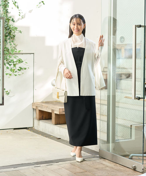 Rouge vif ラムレザー ノーカラージャケット 黒 38 羊革 Rouge vif - 極美品！ルージュヴィフ 本革 羊革 ラムレザー