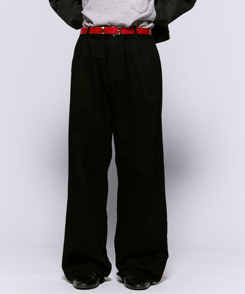 美品！THE BOLDMAN スラックス　ブラックM 2tuck wide Slacks / ツータックワイドスラックス（スラックス