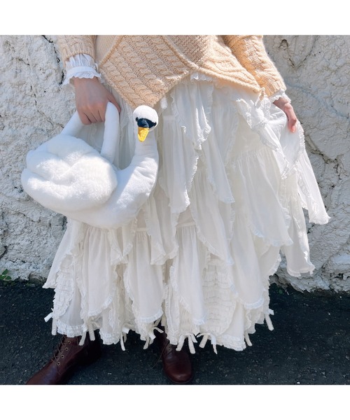 PINK HOUSE（ピンクハウス） ニット セーター SWAN LAKEパッチワーク