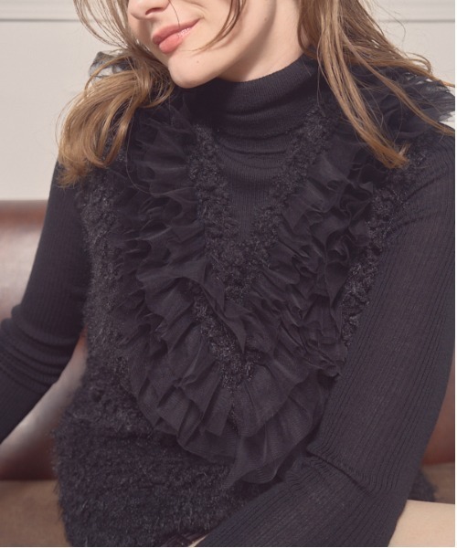 ベスト ジレ Fluffy frill tops フラフィー フリルトップス レディース Meline M. ベスト ジレ Fluffy frill tops フラフィー フリル
