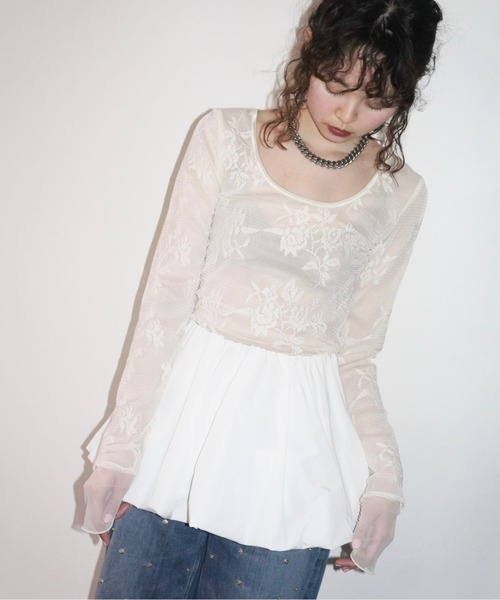 musubore tシャツ layerd lace tops / レイヤードレーストップス