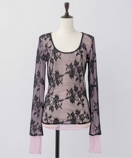 musubore トップス レーストップス rose YUMIKATSURAforCELFORD】ローズレーストップス（シャツ/ブラウス