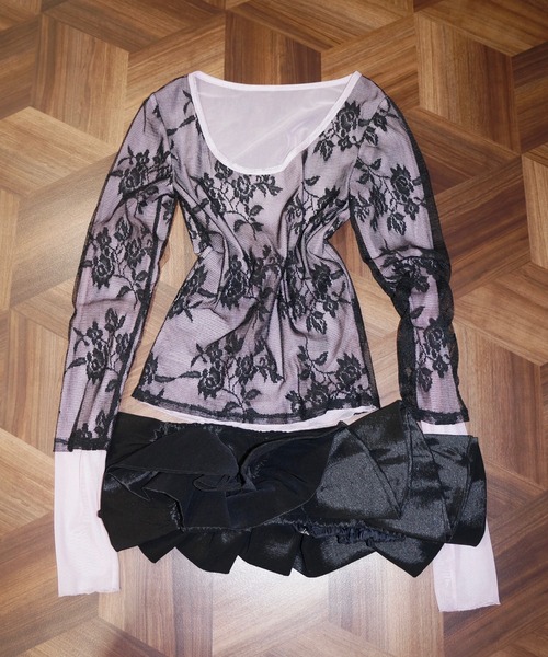 2way half lace tops / ハーフレーストップス（Tシャツ