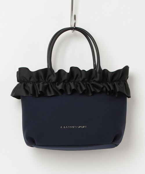 極美品　ランバンスポール　カートバッグ　ハンドバッグ　ゴルフ　迷彩　ネイビー LANVIN SPORT モノグラムプリントカートバッグ -デサントストア