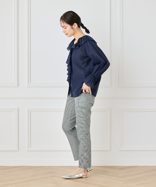 パンツ 美脚テーパードパンツ レディースの画像