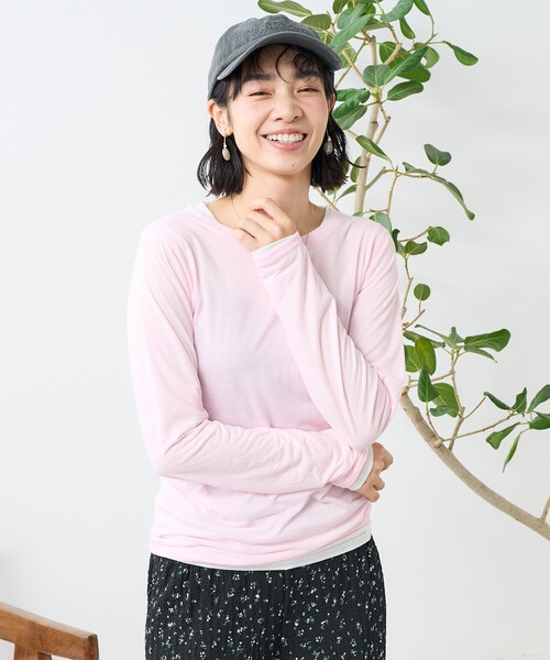 tシャツ シアー天竺レイヤードカットソー レディース 139312_r1.jpg