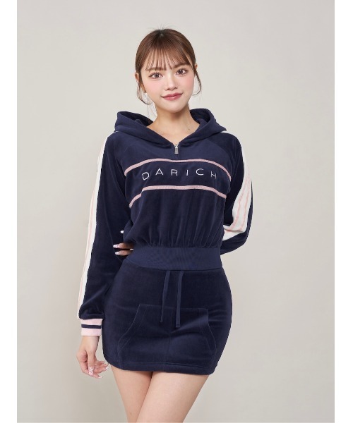Darich ダーリッチ ラインベロアショートフーディ Darich ラインベロアショートフーディ レディース : ZOZOTOWN