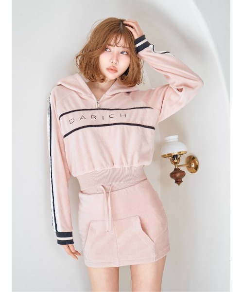 Darich ダーリッチ ラインベロアショートフーディ Darich ラインベロアショートフーディ レディース : ZOZOTOWN