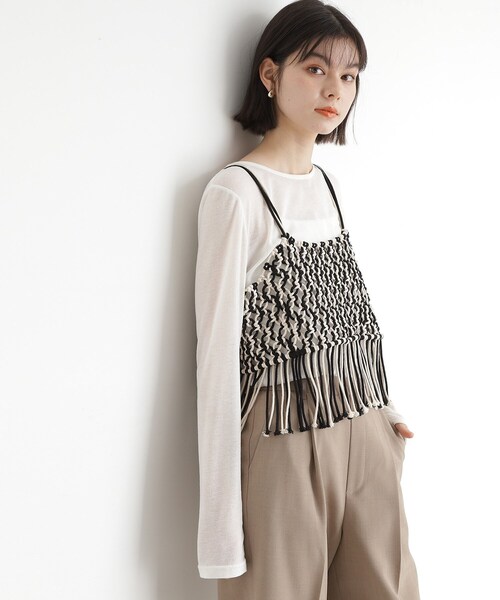 ベージュ プリーツ加工 タンクトップ ビスチェ ベージュ プリーツ加工 タンクトップ ビスチェ KOEISTORE タンク