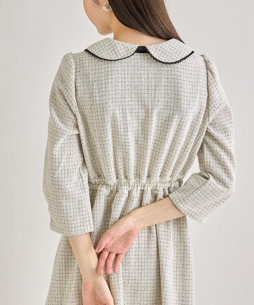 「tocco closet」 7分袖ワンピース M オフホワイト レディース_画像2