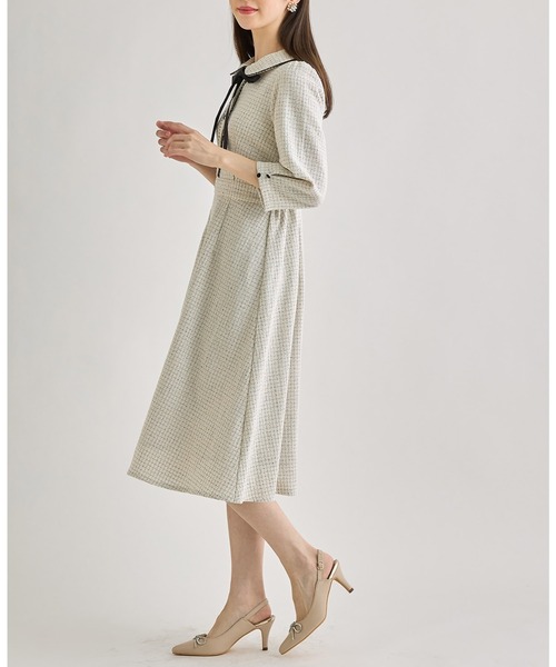 「tocco closet」 7分袖ワンピース M オフホワイト レディース_画像5